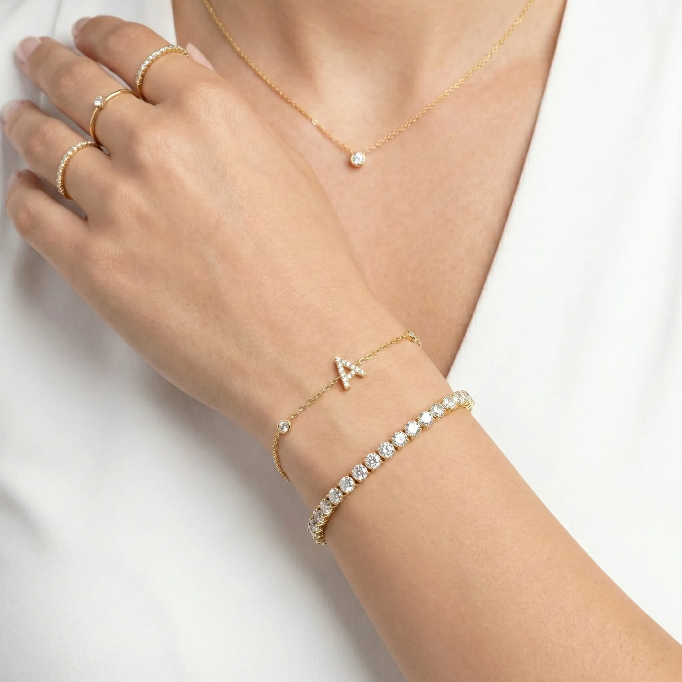 AX Station Initial Bracelet